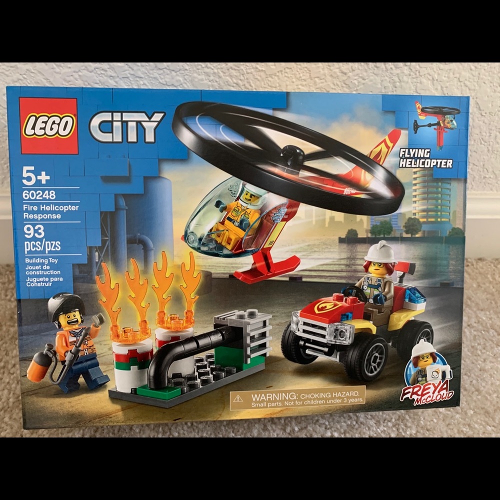LEGO City Fire Helicopter Response 60248 Firefighter Toy, Fun Building Set